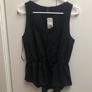 NWT FOREVER 21 BLACK WOVEN SLEEVELESS TOP